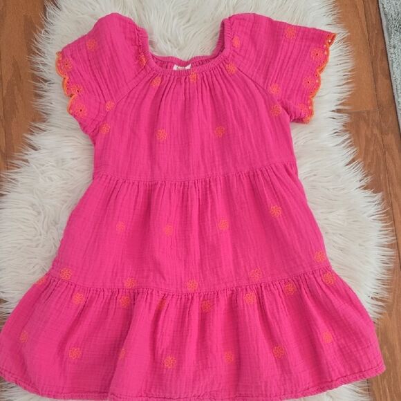 🩷 Cat & Jack Vibrant Pink Dress with Orange Details - Picture 1 of 3